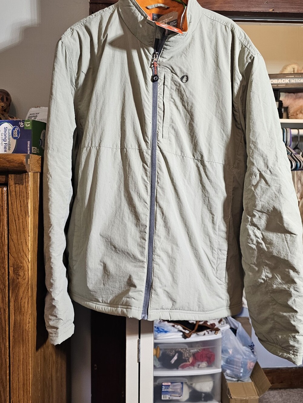 Men's Orange Windbreaker Jacket - XXL